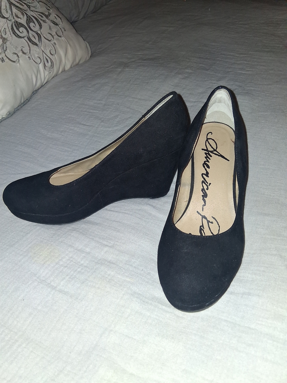 American Rag Black Suede Wedge Pumps